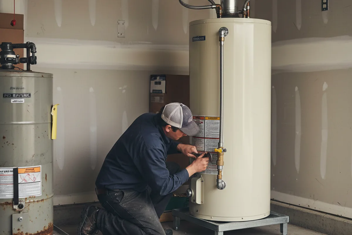 Water heater and shutoff valve replacement in Alexis